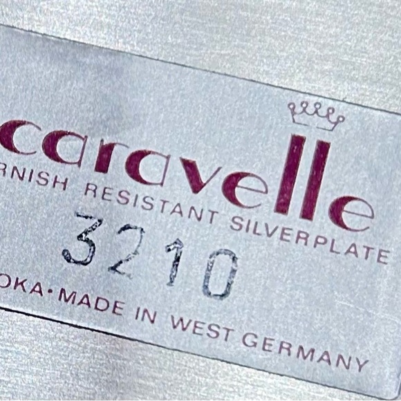 New Vtg 70’s Caravelle silverplate ruffle oval Serving Tray handles Germany - Picture 9 of 9